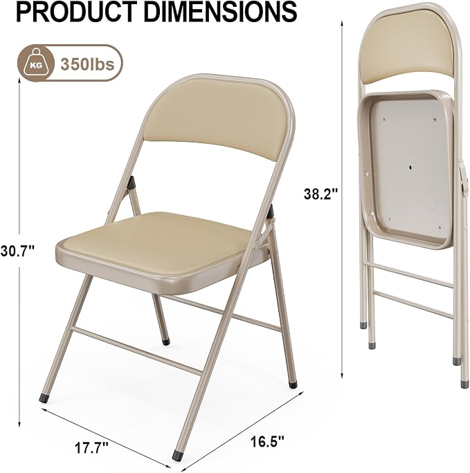 VINGLI 4 Pack Folding Chairs - Image 3