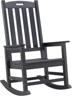 Oversized Outdoor Rocking Chair, HDPE Porch Rocker | High Back Rocking Chairs by PsilvamGardenFurniture