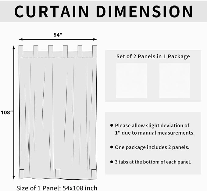 Easy-Going Outdoor Patio Curtains 2 Panels, 54x108 inch, Porch and Pergola - Image 6