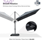 PURPLE LEAF Outdoor Umbrella 8' x 8' Square Premium Sun Protection Grey | - Image 7