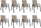 Patio Dining Chairs Set of 8 Outdoor Stackable Dining Chairs by TQKVIPI