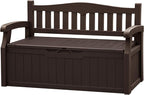 JUMMICO 80 Gallon Resin Outdoor Storage Bench Waterproof, Deck Box | Large Deck by JUMMICO