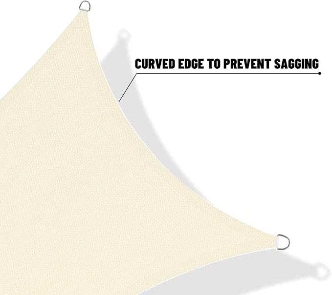 SUNNY GUARD Custom Size 9'x18'x20.1' Butter Cream Sun Shade Sail Right Triangle - Image 7