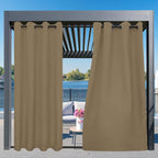 Easy-Going Outdoor Curtains for Patio 1 Panel, 54x108 inch, Khaki | Waterproof - Image 3
