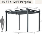 Tangkula 10x12 Ft Pergola, Heavy-Duty Aluminum Outdoor Pergola - Image 8