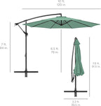 Best Choice Products 10ft Offset Cantilever Hanging Market Patio Umbrella - Image 7