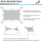 Windscreen4less 12' x 14' Sun Shade Sail Rectangle Outdoor Canopy Cover UV Block - Image 5