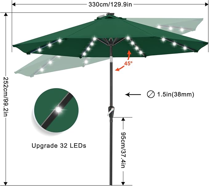 ABCCANOPY Solar Led Patio Umbrella - Image 2