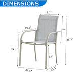 Outdoor Dining Chairs Set of 4, Stackable Patio Chairs - Image 2