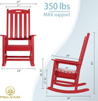 Oversized Outdoor Rocking Chair, HDPE Porch Rocker | High Back Rocking Chairs - Image 3