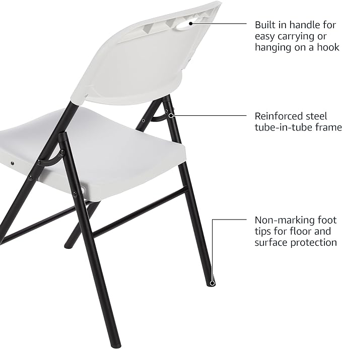 Amazon Basics Sturdy Foldable Portable Plastic Chair, 350-Pound Capacity - Image 5