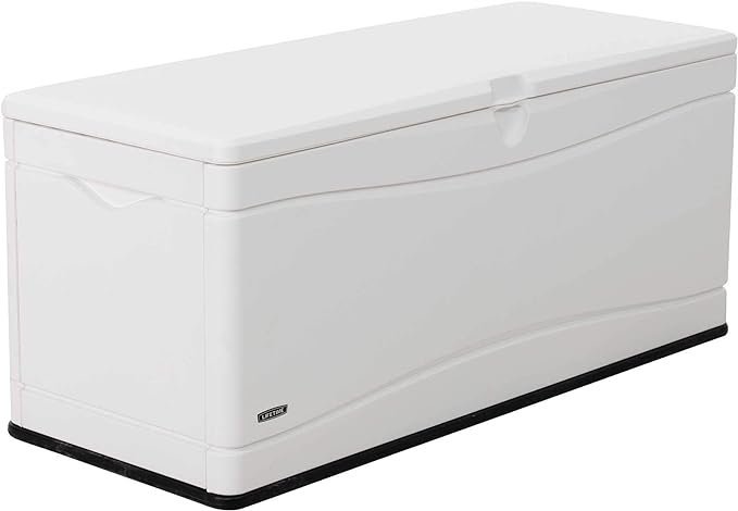 LIFETIME Outdoor Storage Deck Box, 130 Gallon, Arctic White, UV-Protected by Lifetime