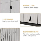 KINYING Outdoor Vertical Storage Shed, 57 Cu.ft Outdoor Storage Cabinet - Image 9