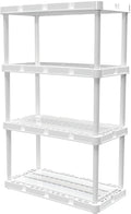 Gracious Living 4-Shelf Unit, Plastic Storage Shelves and Rack, Knect-A-Shelf by GraciousLiving
