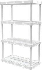 Gracious Living 4-Shelf Unit, Plastic Storage Shelves and Rack, Knect-A-Shelf by GraciousLiving