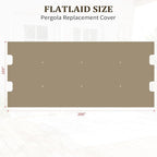 slashome 200" x 103" Pergola Replacement Canopy, Fits L-PG152PST-B, Khaki | - Image 3
