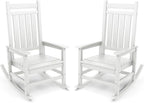 SERWALL Outdoor Rocking Chair Set of 2, Adult HDPE Rocking Chair, Oversized by SERWALL
