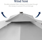 Best Choice Products 9x12ft LED Cantilever Patio Umbrella w/Base Included & - Image 7