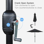 Sunnyglade 7.5' Patio Umbrella Outdoor Table Umbrella Tilt Crank Black | Market - Image 3