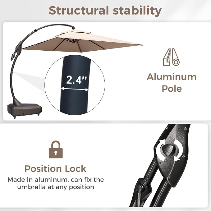 Grand patio 9x12 FT Large Cantilever Umbrella - Image 8