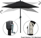 Sunnyglade 7.5' Patio Umbrella Outdoor Table Umbrella Tilt Crank Black | Market - Image 2