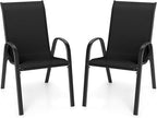 Giantex Patio Chairs Set of 2, Stackable Outdoor Dining Chairs by Giantex