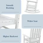 Outdoor Rocking Chairs Set of 2, Oversized Porch Rocker | Weather Resistant - Image 4