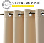 NICETOWN Outdoor Curtains for Patio Waterproof W84xL84 Biscotti Beige | Gazebo - Image 2