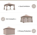 12'x12' Outdoor Gazebo, Heavy Duty Metal Frame Patio Canopy - Image 5
