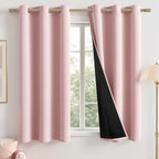 MIULEE Light Pink 100% Blackout Short Curtains by MIULEE