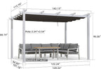 PURPLE LEAF Pergola 10' x 12' Aluminum Frame Retractable Sun Shade, Powder coat - Image 5