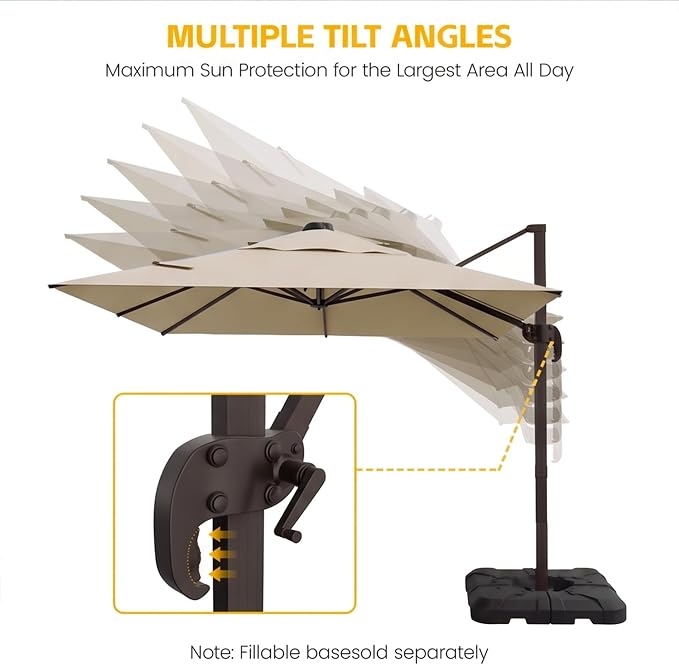 10x10 FT Patio Cantilever Umbrella - Image 3