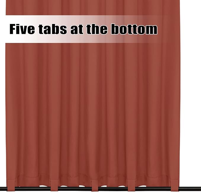 Easy-Going Outdoor Curtains for Patio 1 Panel, 110x84 inch, Terra Red | - Image 4