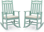 VINGLI Outdoor Rocking Chair Set of 2 Wood Rocking Chair by VINGLI