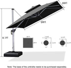 PURPLE LEAF Cantilever Outdoor Umbrella 9' x 9' Square Double Top, 3-Yr - Image 8