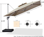PURPLE LEAF Cantilever Outdoor Umbrella 11' x 11' Large Double Top, 3-Yr - Image 9