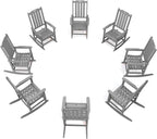 THOEOE Outdoor Rocking Chairs Set of 8, Oversized Patio Rocking Chair | HDPE by THOEOE