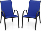 Giantex Patio Chairs Set of 2, Stackable Outdoor Dining Chairs by Giantex