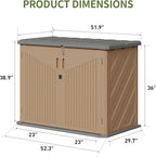 Aoxun Outdoor Storage Cabinet 35 Cu.Ft Outdoor Trash Can Storage Shed, and Lawn - Image 3