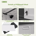 Patiowell Shelf of 26/50 Cu Ft Outdoor Storage Cabinet, 2 Shelves, Waterproof - Image 6