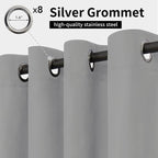 Easy-Going Outdoor Curtains for Patio 1 Panel, 54x84 inch, Light Grey | - Image 2
