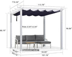 PURPLE LEAF Pergola 10' x 10' White Retractable Sun Shade, All-aluminum - Image 6