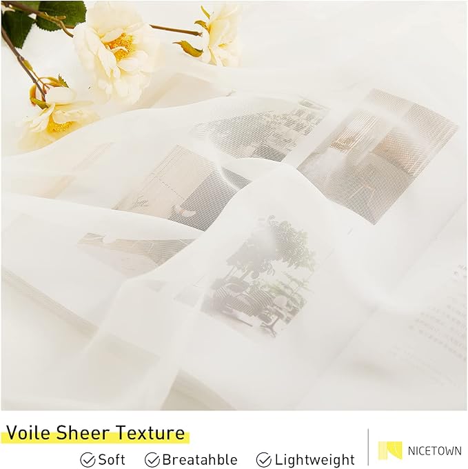NICETOWN 2 Panels Outdoor Sheer Curtains - Image 5