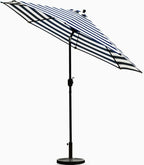Sunnyglade 7.5' Patio Umbrella Outdoor Tilt Umbrella Blue/White Stripe | Market - Image 2