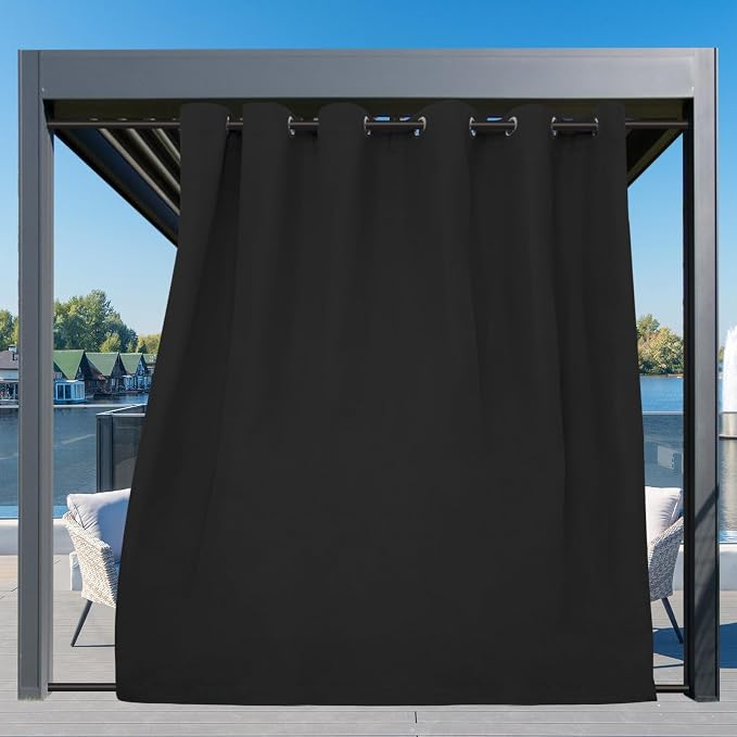 Easy-Going Outdoor Curtains for Patio 1 Panel, 110x108 inch, Weatherproof - Image 3
