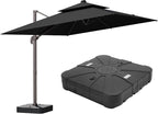 10x13FT Black Cantilever Outdoor Patio Umbrella by ZLACUIU