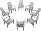 THOEOE Stackable Adirondack Chair Set of 8, Fire Pit Chairs Set of 8 | by THOEOE