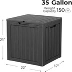 Outdoor Storage Box, 35 Gallon Waterproof Deck Box, Quick Snap-Lock Resin - Image 2