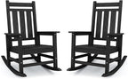 Oversized Outdoor Rocking Chair Set of 2, HDPE Patio Rockers by KINGYES