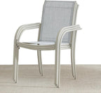Stackable Patio Chairs Set of 6, Outdoor Dining Chairs - Image 3